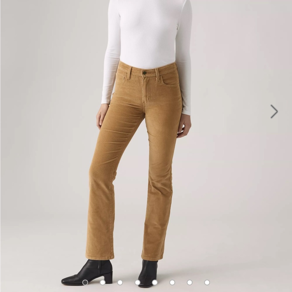 Women’s Levi’s 725 High Rise Bootcut Tan Brown Corduroy Pants W30 L32